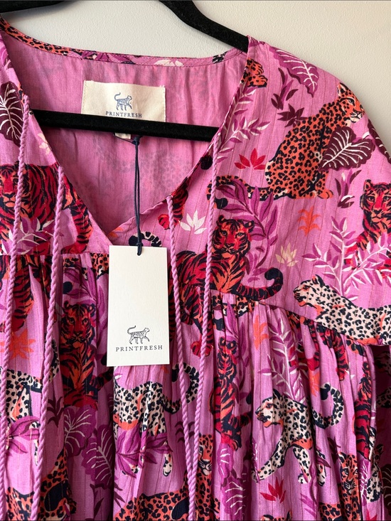 Printfresh Dresses & Skirts - Printfresh Pink Tiger & Leopard Print Maxi Dress new organic cotton small